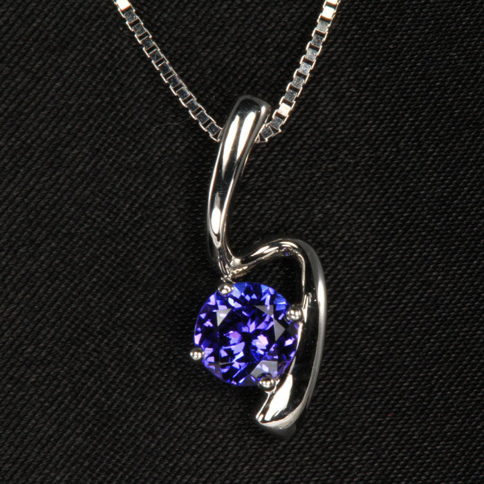 On Hold for David 14K White Gold Tanzanite Pendant .90 Carats