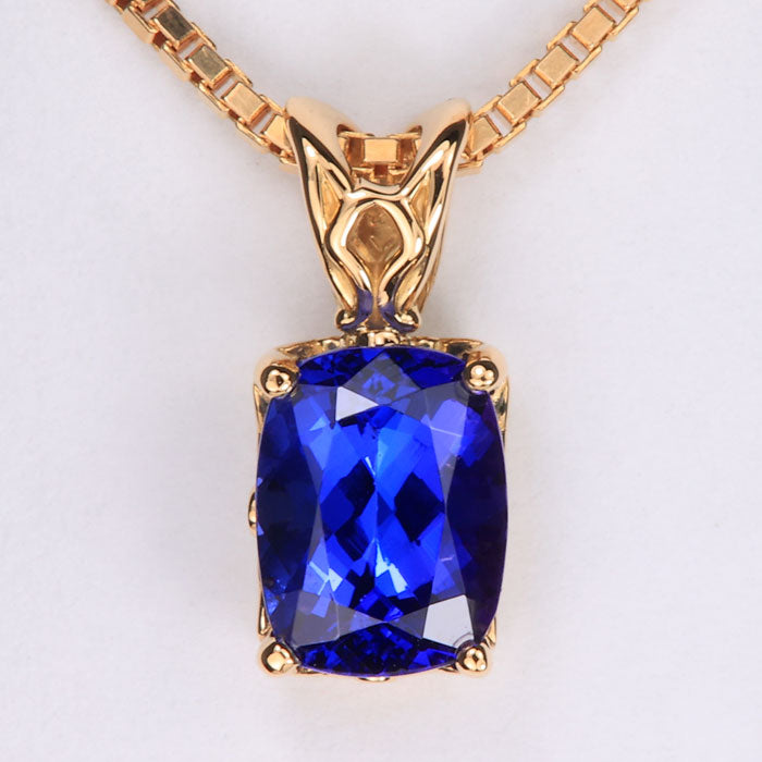 Antique Cushion Tanzanite Pendant