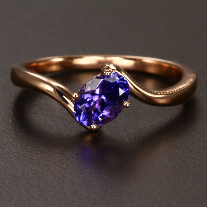 14K Rose Gold Tanzanite Ring .79 Carats