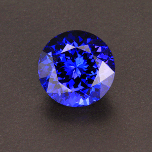 Violet Blue Round Brilliant Tanzanite Gemstone 4.36 Carats