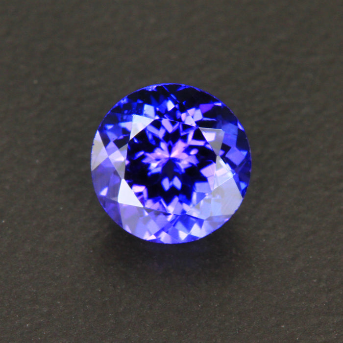 Blue Violet Round Brilliant Cut Tanzanite Gemstone 1.35 Carats