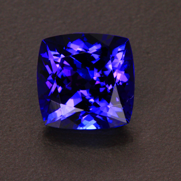 Blue Violet Square Cushion Tanzanite Gemstone 5.28 Carats