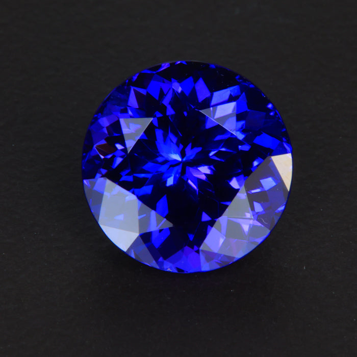 Violet Blue Round Brilliant Cut Tanzanite Gemstone 8.44 Carats