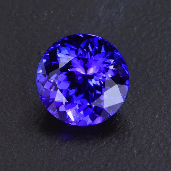 Blue VIolet Round Tanzanite Gemstone 2.42 Carats