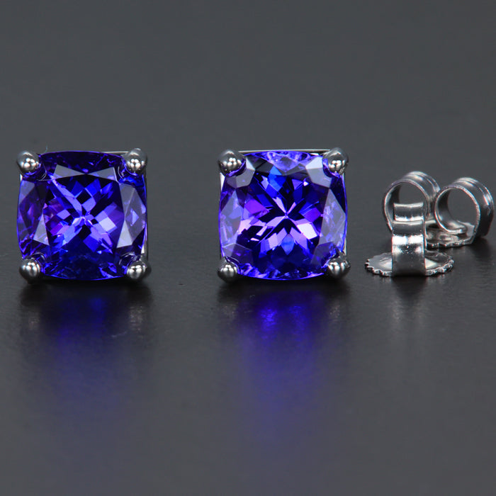 14k White Gold Tanzanite Stud Earrings 2.91 Carats