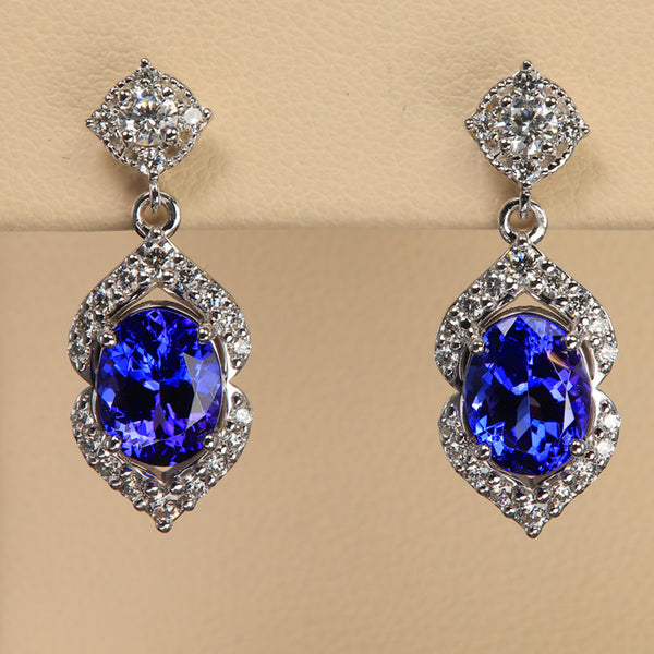 Tanzanite and clearance diamond earrings