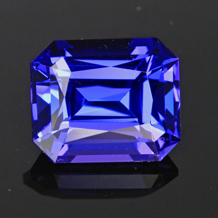 Violet Blue Emerald Cut Tanzanite Gemstone 4.42 Carats