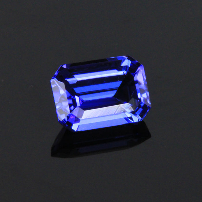 Blue Violet Emerald Cut Tanzanite Gemstone .87 Carats