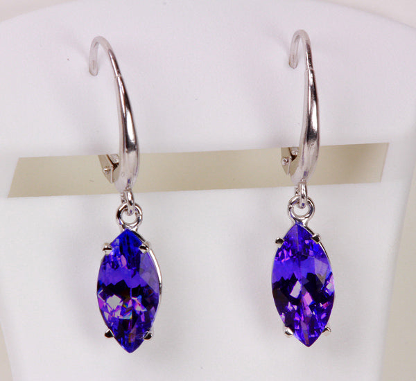 Tanzanite Earrings 2.68 Carat BVV Color