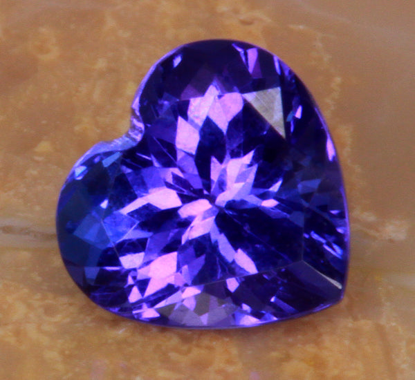 7 Millimeter Heart Tanzanite With Vivid Violet Blue Color