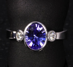 Tanzanite Ring Designed By Christopher Michael 1.62 Carat BVI Color