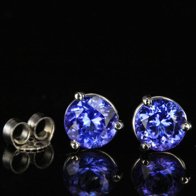 Tanzanite Earrings 1.25 Carat Intense Color