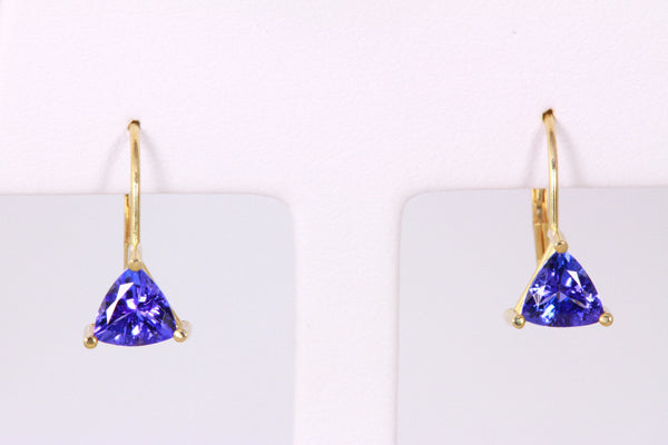 Gold Tanzanite Earrings 2.00 Carat