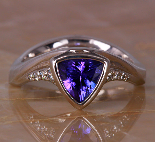 Modern Tanzanite Ring by Christopher Michael