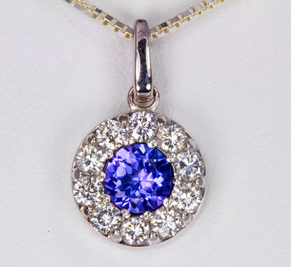 Tanzanite Pendant .46 Carat Blue Violet Intense Color