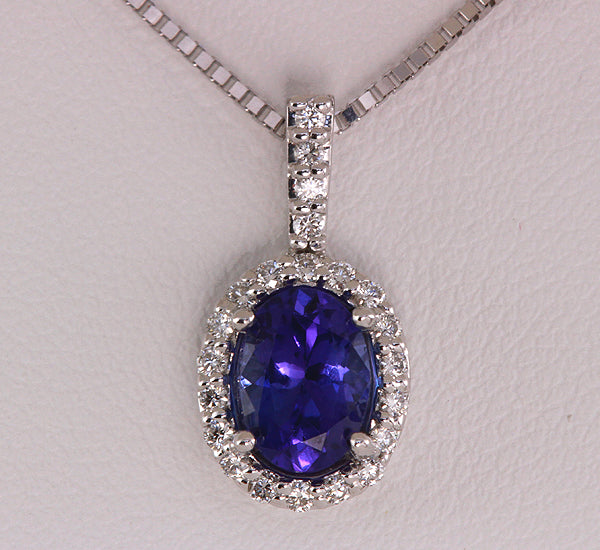 Tanzanite White Gold Pendant .97 Carat