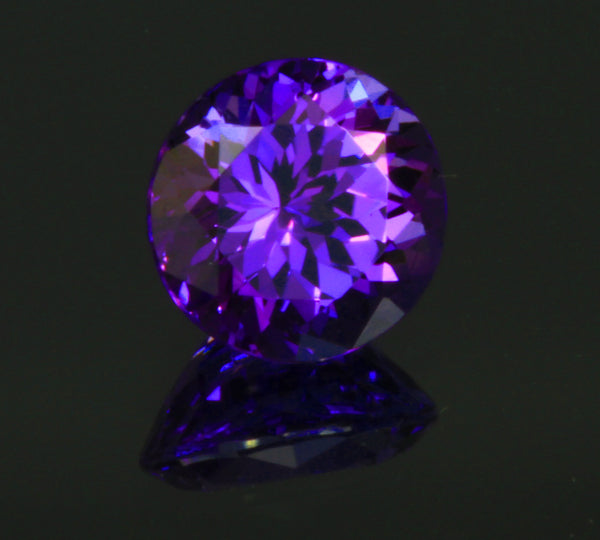 Rare 7.5 millimeter Round Tanzanite with Blue Violet Exceptional Color