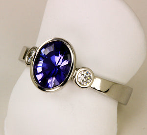 AAA Tanzanite Ring 1.60 Carat Excellent Cut