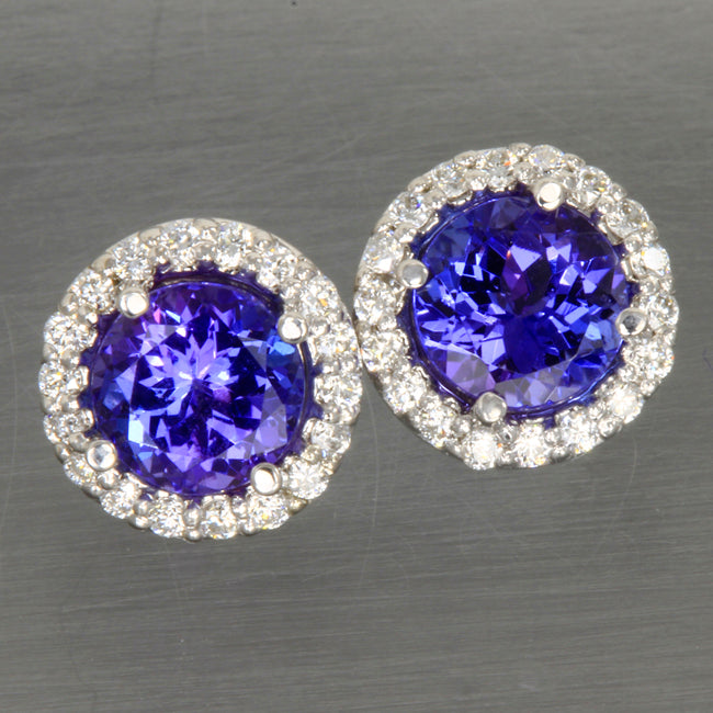 Tanzanite and Diamond Earrings 3.47 Carats