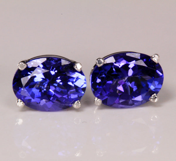 Vivid Tanzanite Earrings Average Weight 2.68 Carats