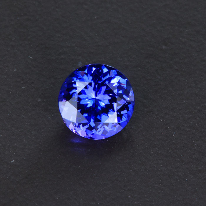 Violet Blue Round Brilliant Tanzanite Gemstone 1.80 Carats