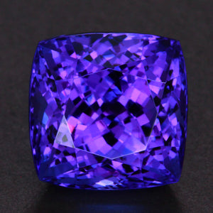 Blue Violet Square Cushion Tanzanite Gemstone 7.54 Carats