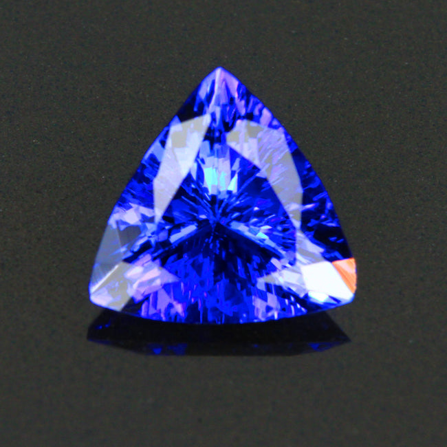 violet blue trilliant tanzanite gemstone